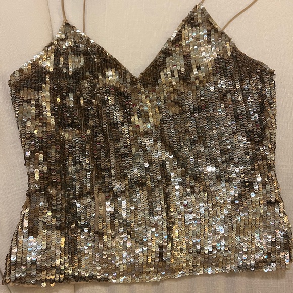 Alice + Olivia Gold Sequin Camisole Top - Picture 5 of 8